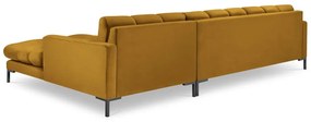 Ъглов диван от жълто кадифе , десен ъгъл Bali - Cosmopolitan Design