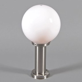 Външна лампа стомана неръждаема стомана 50 см - Sfera с наземна скоба и кабелен втулка