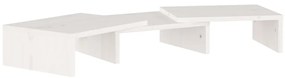 813935 vidaXL Поставка за монитор, бяла, 60x24x10,5 см, бор масив