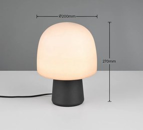 Черно-бяла настолна лампа със стъклен абажур (височина 27 cm) Steen – Trio