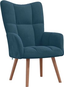 328061 vidaXL Релакс стол, син, кадифе