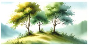 Картина на платно – Зелена природа с дървета