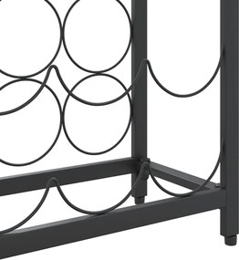 Поставка за вино за 57 бутилки черна 34x18x200 см ковано желязо