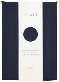 Тъмносиньо единично спално бельо от дамаск 140x200 cm Noble – Södahl