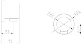 Месингова част за свързване към душ в лъскаво сребристо ø 6 cm – Sapho