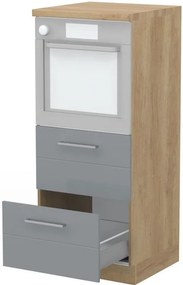 Висок подов шкаф за фурна Hudson K14-60-2MB-Oak - Gray