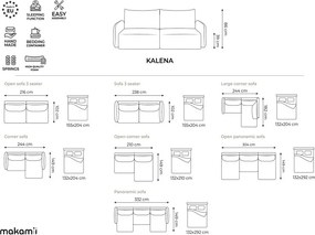 Тъмнозелен кадифен сгъваем/с място за съхранение диван 238 cm Kalena – Makamii