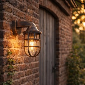 Винтидж външна стенна лампа антично злато IP54 - Joeri