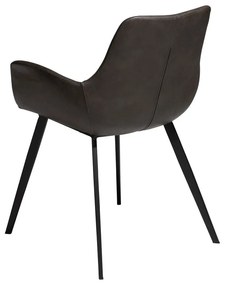 Тъмносив тапициран трапезен стол с подлакътници Hype – DAN-FORM Denmark