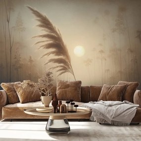 Самозалепващ тапет – Пампасна трева в сутрешна мъгла