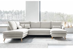 Бежов разтегателен ъглов диван (ляв ъгъл/"U" форма) Charming Charlie – Miuform