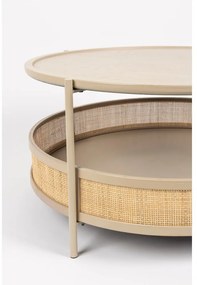 Кръгла масичка за кафе в бежов и естествен цвят ø 80 cm Makoto – White Label