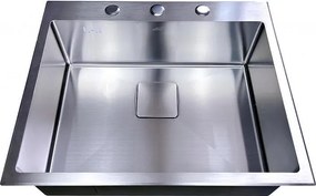 Кухненска мивка ICK 6052, Inter Ceramic, неръждаема стомана, едно корито, със сифон, 60x50см