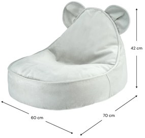 Кадифен детски пуф в цвят мента Bear – Wigiwama