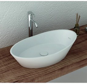 Мивка за баня ICB 683W, монтаж върху плот, твърда повърхност, бял мат, 67x38x18см