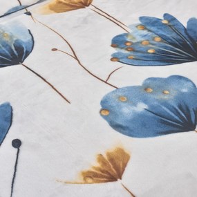 Тъмносиньо единично спално бельо от микроплюш 140x200 cm Marbella – My House