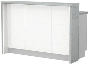 Островна кухненска пейка Hudson-Length: 150 cm.-White-Chromix Silver