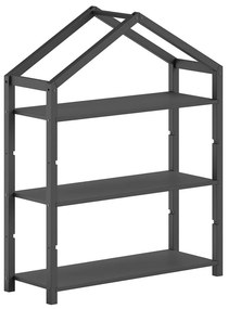 Антрацитна детска библиотека от масивен бор 111x141x40 cm Dallas – Vipack