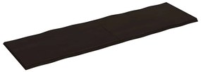 364050 vidaXL Плот за маса тъмнокафяв 200x60x(2-4) см обработен масивен дъб