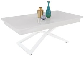 Разтегателна маса с повдигащ механизъм ВЕРОНА - МДФ мат бял