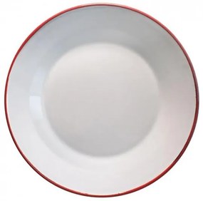 Емайлирана чиния плитка ф22мл крем/червено RETRO-(99J/22 105+105)