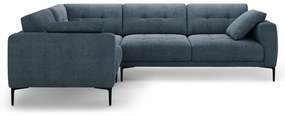 Тъмносин ъглов диван (ляв ъгъл/L форма) Bemy – Micadoni