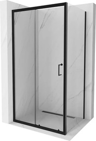 Mexen Apia плъзгаща се душ кабина 100 x 80 см, прозрачна, черна - 840-100-080-70-00