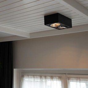 Квадратен черен прожектор 2-светлина - Kaya