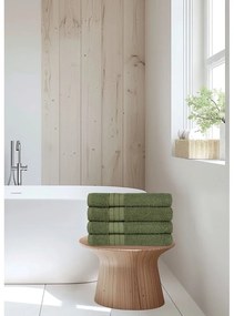 Тъмнозелени памучни кърпи в комплект 4 бр. от тери 50x100 cm – Good Morning