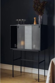 Черна витрина с плъзгащи се врати 70x109x40 cm Lekko – noo.ma