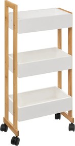 Етажерка на колела 5five Natureo, 3 нива - Бял