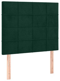 3116365 vidaXL Табла за легло, тъмнозелена, 80x5x118/128 см, кадифе