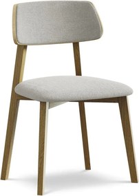 Светлосив трапезен стол от масивна дървесина Niu – Makamii