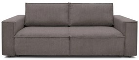 Кафяво-сив сгъваем диван от рипсено кадифе 245 cm Nihad – Bobochic Paris