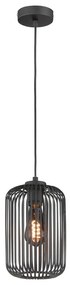 Черно висящо осветително тяло с метален абажур ø 16 cm Cage – Fischer & Honsel
