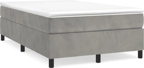 3121108 vidaXL Рамка за легло с пружини, светлосива, 120x200 см, кадифе