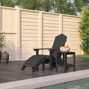 Sonata H Градински стол Адирондак с табуретка и масичка HDPE антрацит