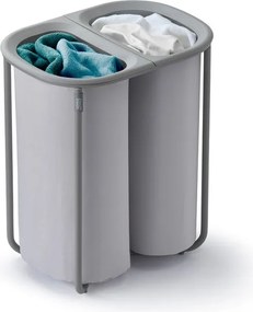 Светлосив текстилен кош за пране 2x40 l Duo – Joseph Joseph