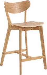 РОКСИ Естествен дъб - ДЪРВЕН ХОКЕР БАР СТОЛ 95 cm ЗА КУХНЯ ХОЛ РЕСТОРАНТ РЕТРО