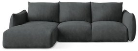 Тъмносив шенилов сгъваем ъглов диван (ляв ъгъл) Leila – Makamii