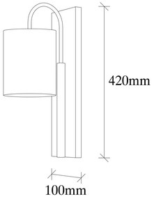 Черна метална стенна лампа със светлокафяв абажур Opviq lights Julia - Opviq lights