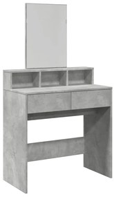 848174 vidaXL Тоалетка с огледало, бетонно сива, 80x41x144,5 см