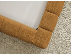 Двойно тапицирано легло с място за съхранение с включена подматрачна рамка в цвят горчица 160x200 cm Mont Blanc – Bobochic Paris