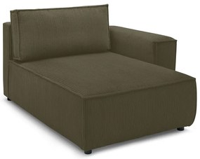 Светлозелен модул за диван от велур, десен ъгъл Nihad modular - Bobochic Paris