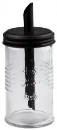 Horecano - Стъклена захарница с дозатор и черна капачка 395мл OLD FASHIONED-(212854-BL-LF)
