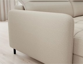 Бежов кадифен разтегателен ъглов диван с място за съхранение (десен ъгъл U форма) Berrto – ELTAP