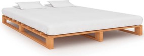 285266 vidaXL Палетна рамка за легло, кафява, бор масив, 160х200 см
