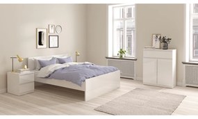 Бяло двойно легло 140x200 cm ПДЧ без ламелно дъно Naia – Tvilum