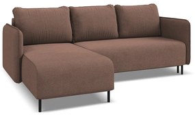 Розов разтегателен ъглов диван с място за съхранение (ляв ъгъл) Luana – Makamii