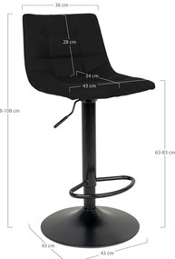 Черни бар столове в комплект от 2 броя 88 cm Middelfart - House Nordic